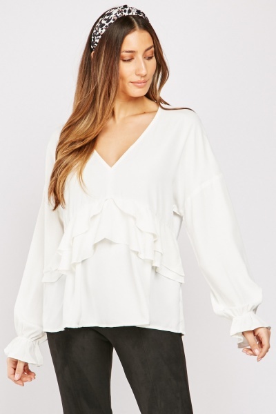 Ruffle Long Sleeve Blouse