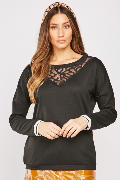 Lace Front Sweatshirt