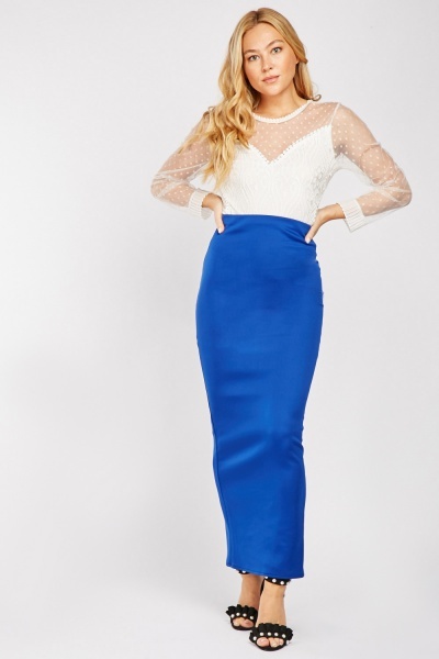 Slit Back Maxi Skirt