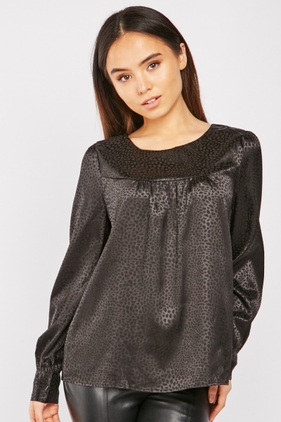 Speckled Pattern Sateen Blouse