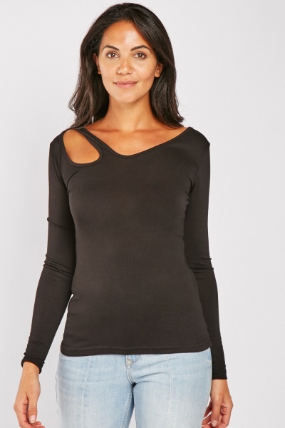 Cut Out Basic Jersey Top