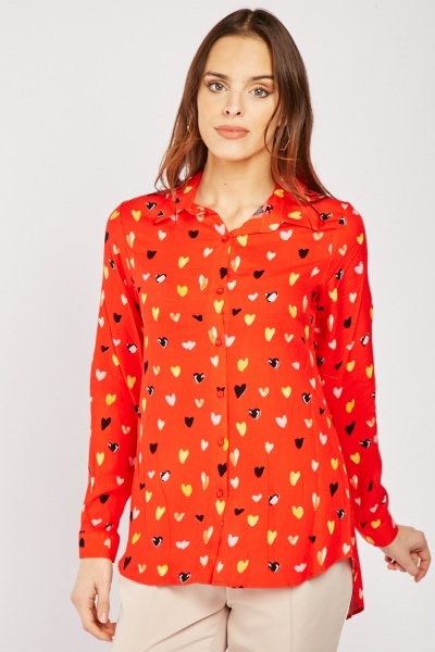 Love Heart Print Shirt