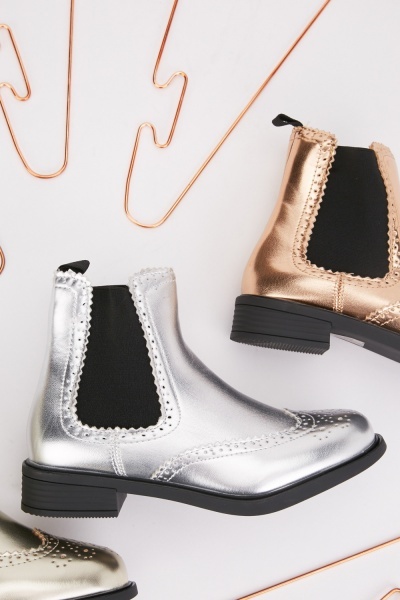 Metallic Ankle Boots