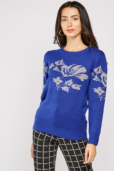 Metallic Thread Knitted Jumper