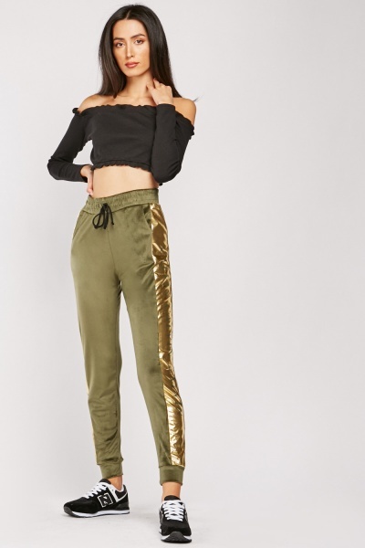 Metallic Velour Joggers