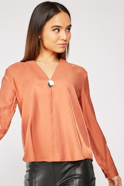 Shimmery Detail Front Blouse