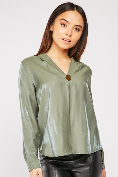 Shimmery Detail Front Blouse