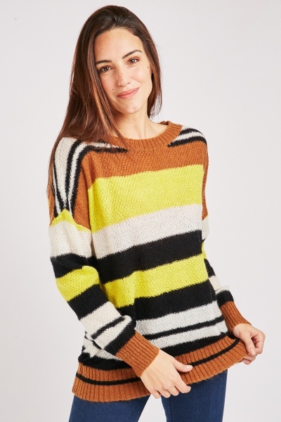 Slouchy Mix Striped Jumper