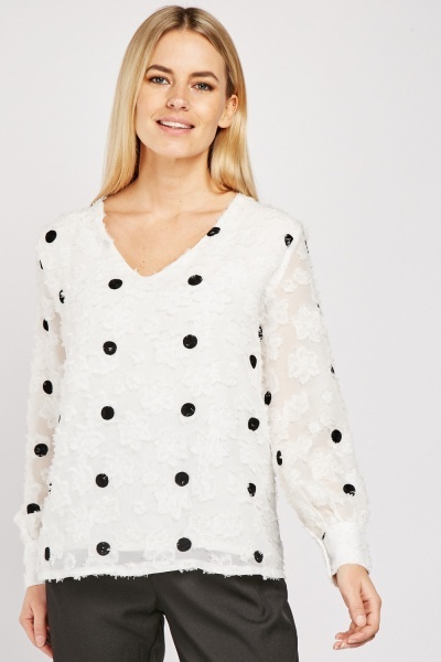 Polka Dot Eyelash Blouse