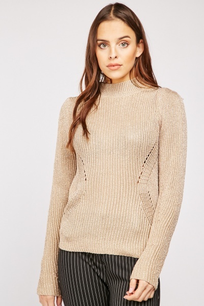 Metallic Herringbone Knit Jumper