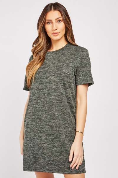 Short Sleeve Lurex Speckled Dress