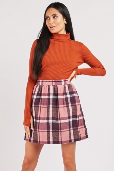 Tartan Woven Mini Skirt