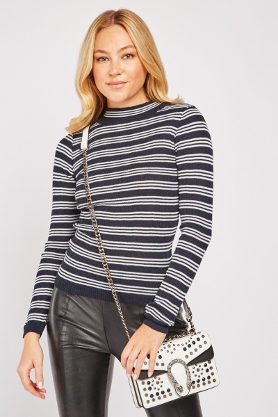 Rib Knit Striped Top