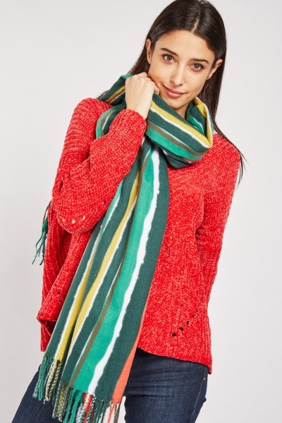 Candy Striped Woven Scarf