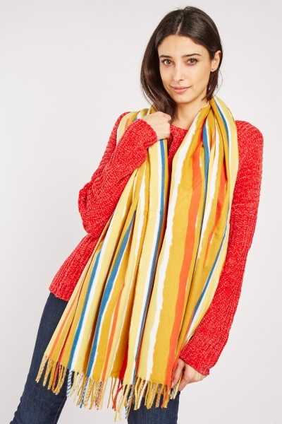Candy Striped Woven Scarf