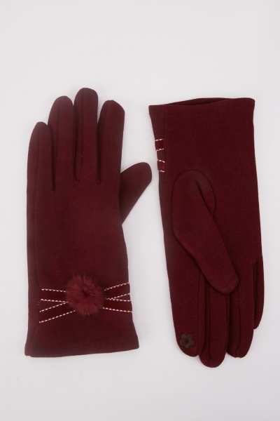 Decorative Stitched Detail Touch Gloves