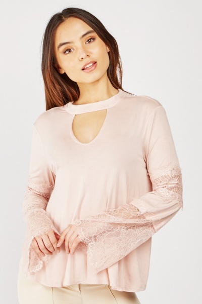 Keyhole Lace Insert Top