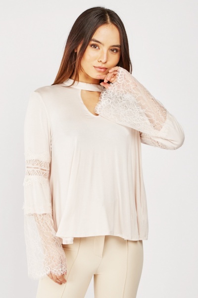 Keyhole Lace Insert Top