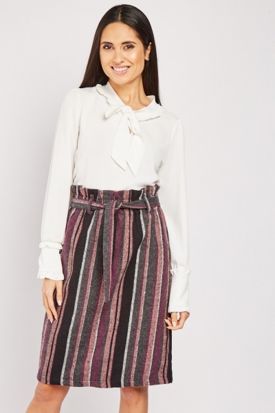 Multi Striped Woven Skirt