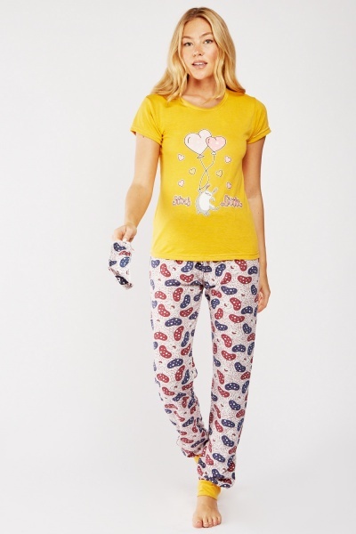Balloon Bunny Print Pyjama Set