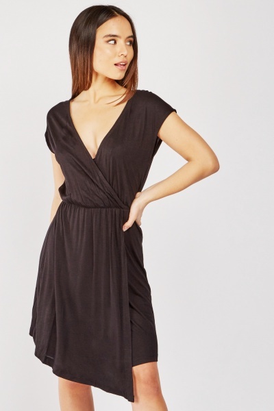 Draped Jersey Wrap Dress