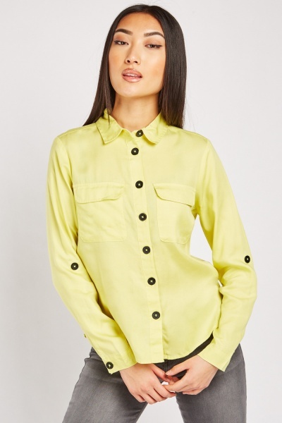 Twin Pocket Front Lime Shirt