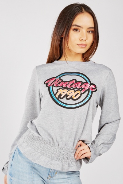 Metallic Logo Embroidered Sweatshirt