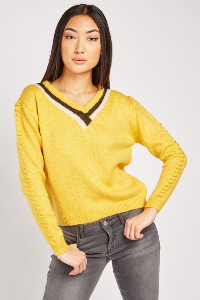 Textured Sleeve Knit Jumper