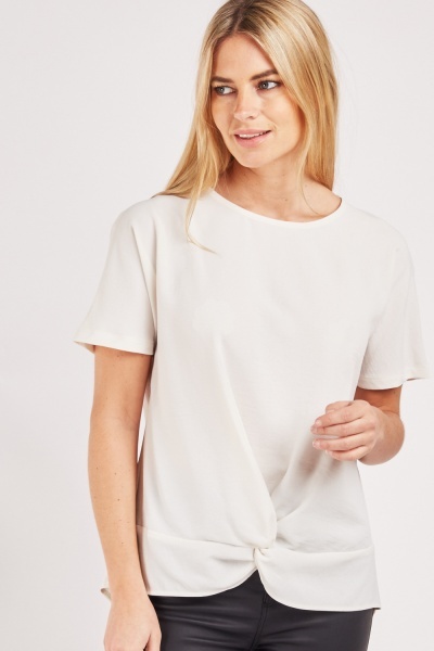 Twisted Front Short Sleeve Top