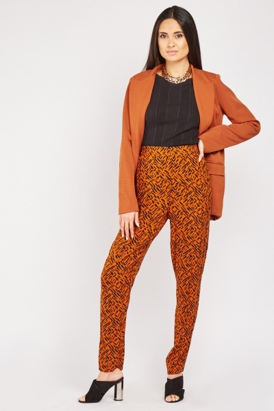 Scattered Print Basic Trousers