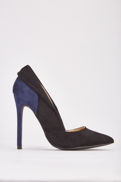 Two Tone Suedette Heels