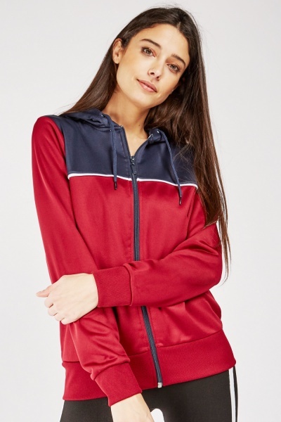 Colour Block Hooded Track Jacket