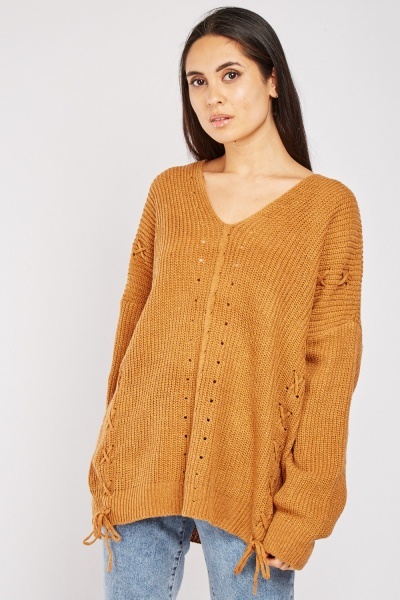 Lace Up Back Knit Jumper