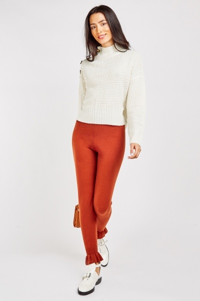 Frilly Ankle Knit Trousers