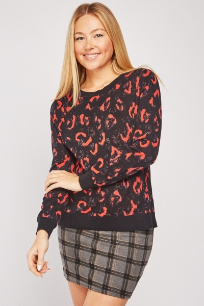 Leopard Shimmery Knit Jumper