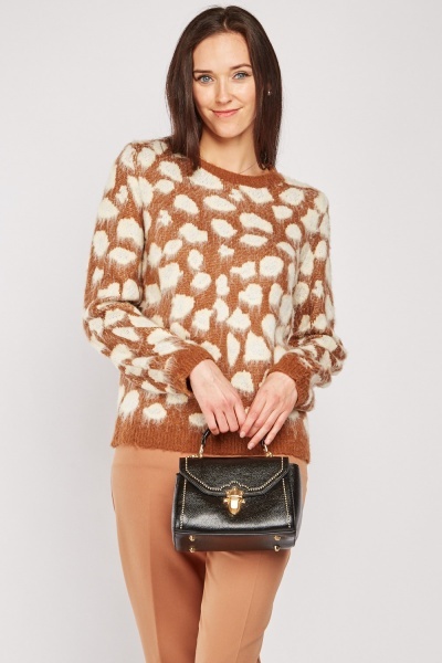 Speckled Pattern Eyelash Jumper