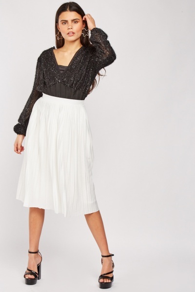 Pleated Midi Skirt