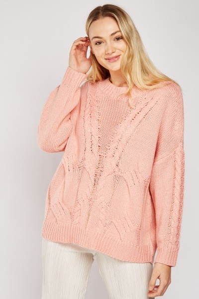Pattern Chunky Knitted Jumper