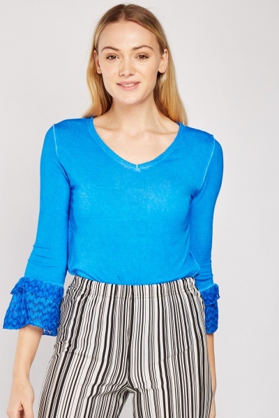 Lace Tiered Bell Sleeve Top