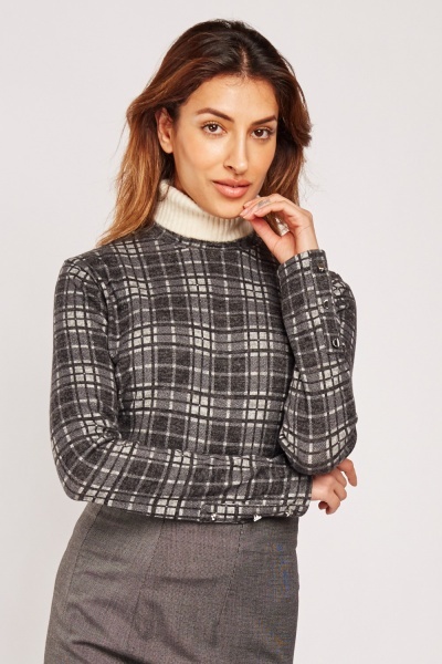 Long Sleeve Plaid Top