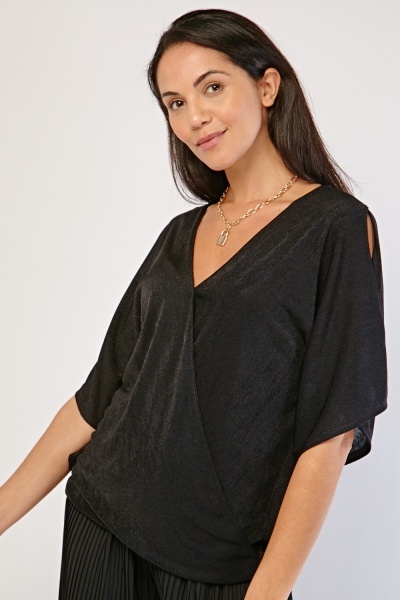 Cold Shoulder Wrap Top