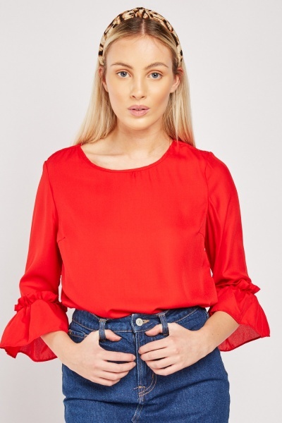 Gathered Sleeve Panel Blouse