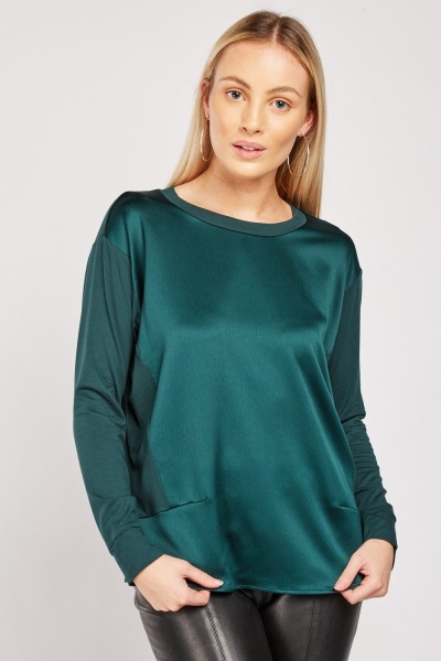 Long Sleeve Sateen Blouse