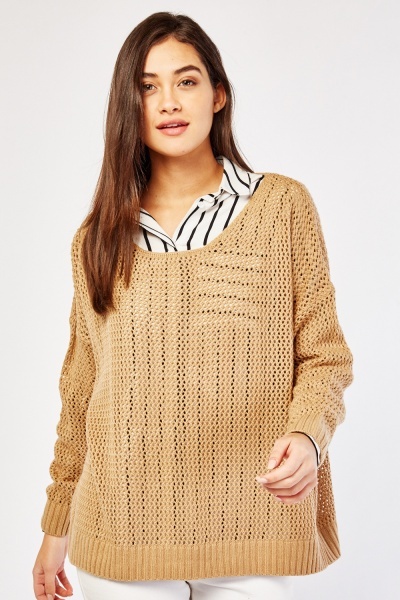 Round Neck Loose Knit Jumper