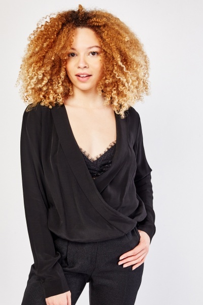 Low Plunge Wrap Blouse