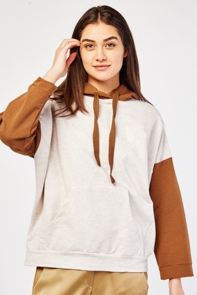 Two Tone Contrast Cotton Hoodie