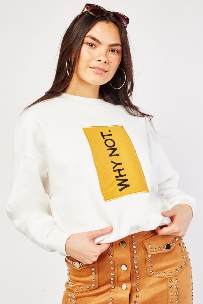 Embroidered Detail Front Sweatshirt