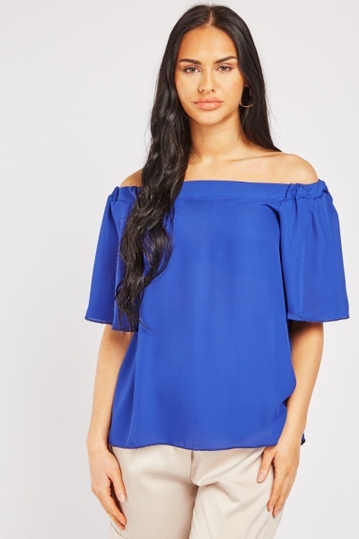 Off Shoulder Chiffon Blouse