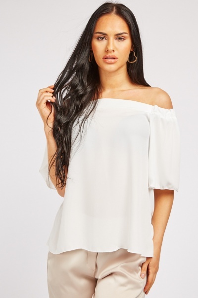 Off Shoulder Chiffon Blouse