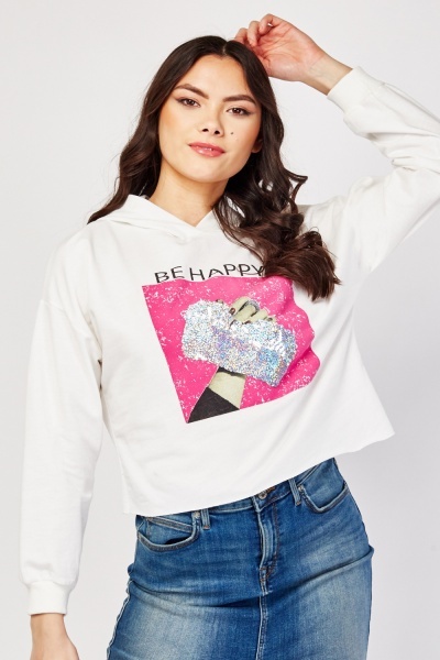 Sequin Fashion Print Hoodie